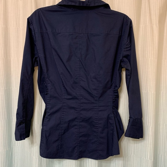 New York and Company Pink RUCHED-FRONT MADISON SHIRT - Picture 3 of 3